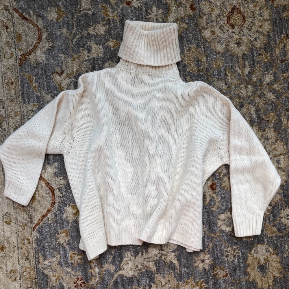 R13 white bf cashmere turtleneck size xs